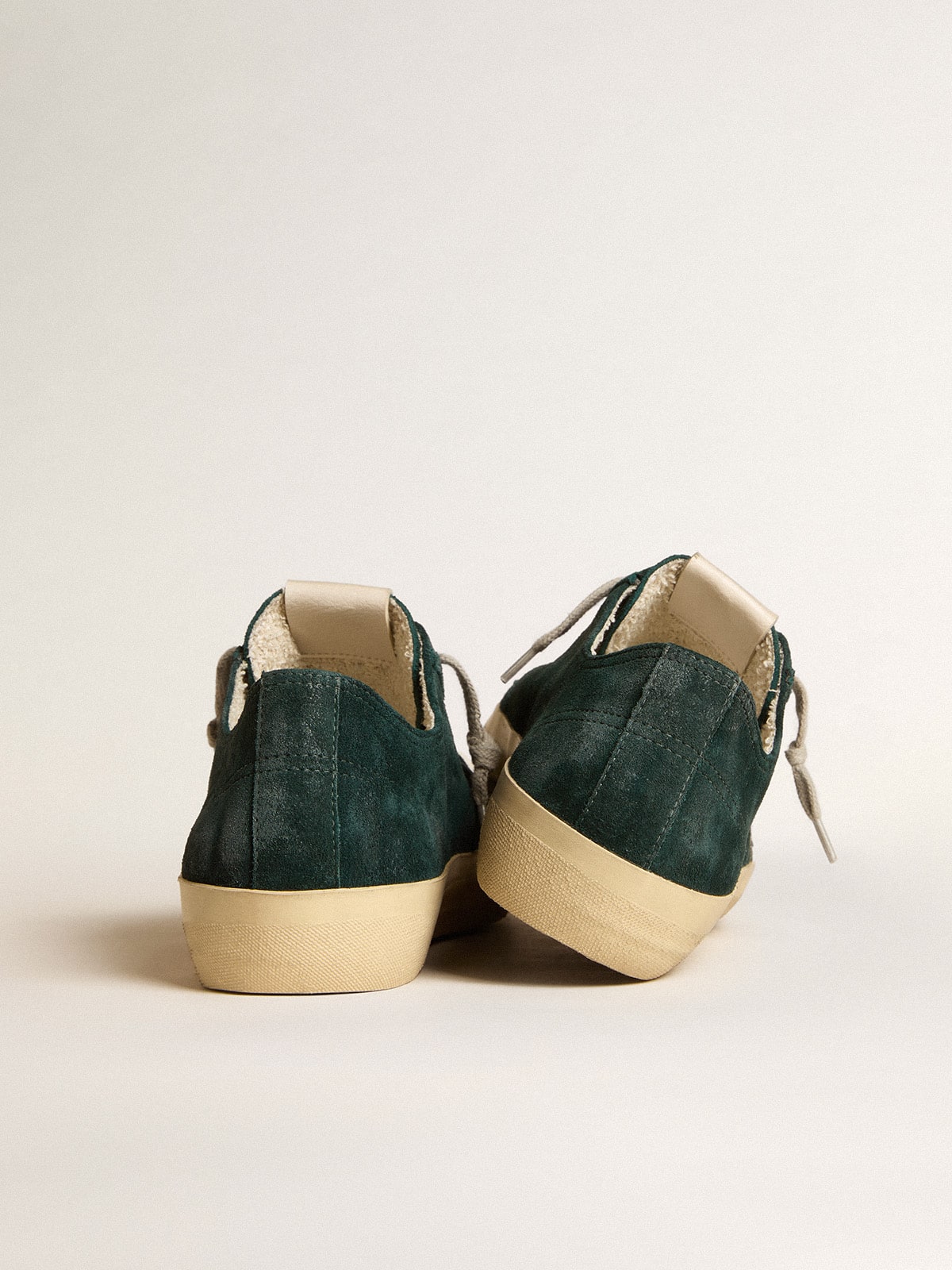 Men's V-Star in forest-green suede with white leather star