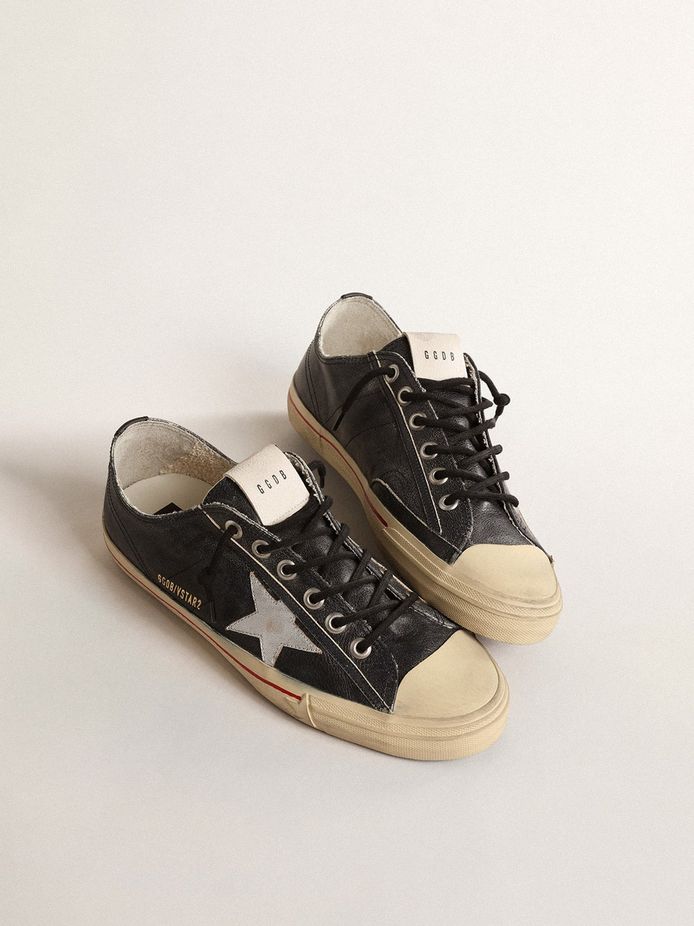 V-Star  in blue leather with silver metallic leather star