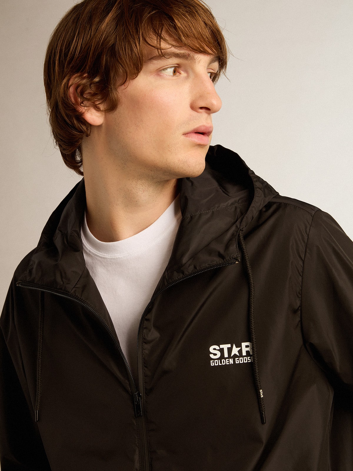 Men's black windbreaker | Golden Goose