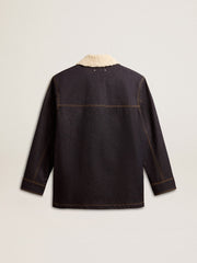 Men's denim pea coat jacket