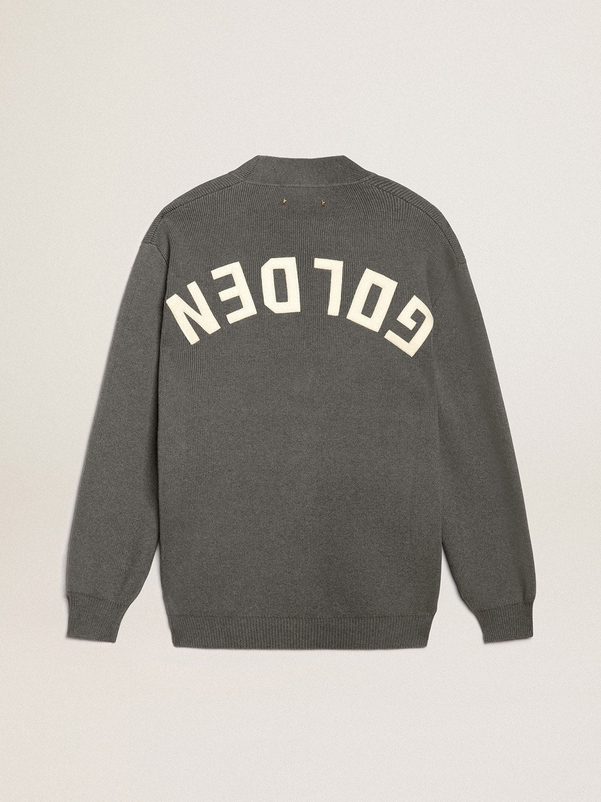 Men's grey cotton cardigan with buttons | Golden Goose