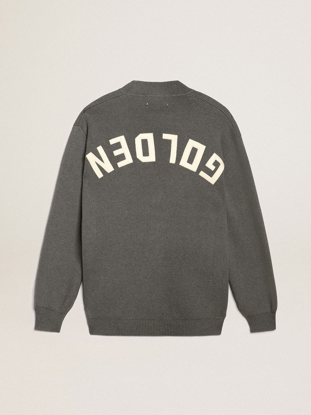 Men's grey cotton cardigan with buttons | Golden Goose