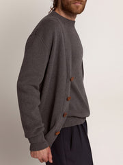 Men's grey cotton cardigan with buttons | Golden Goose