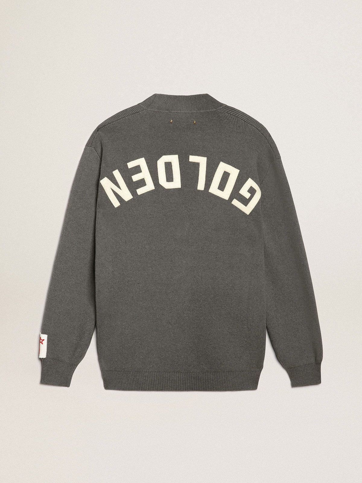 Men's grey cotton cardigan with buttons | Golden Goose