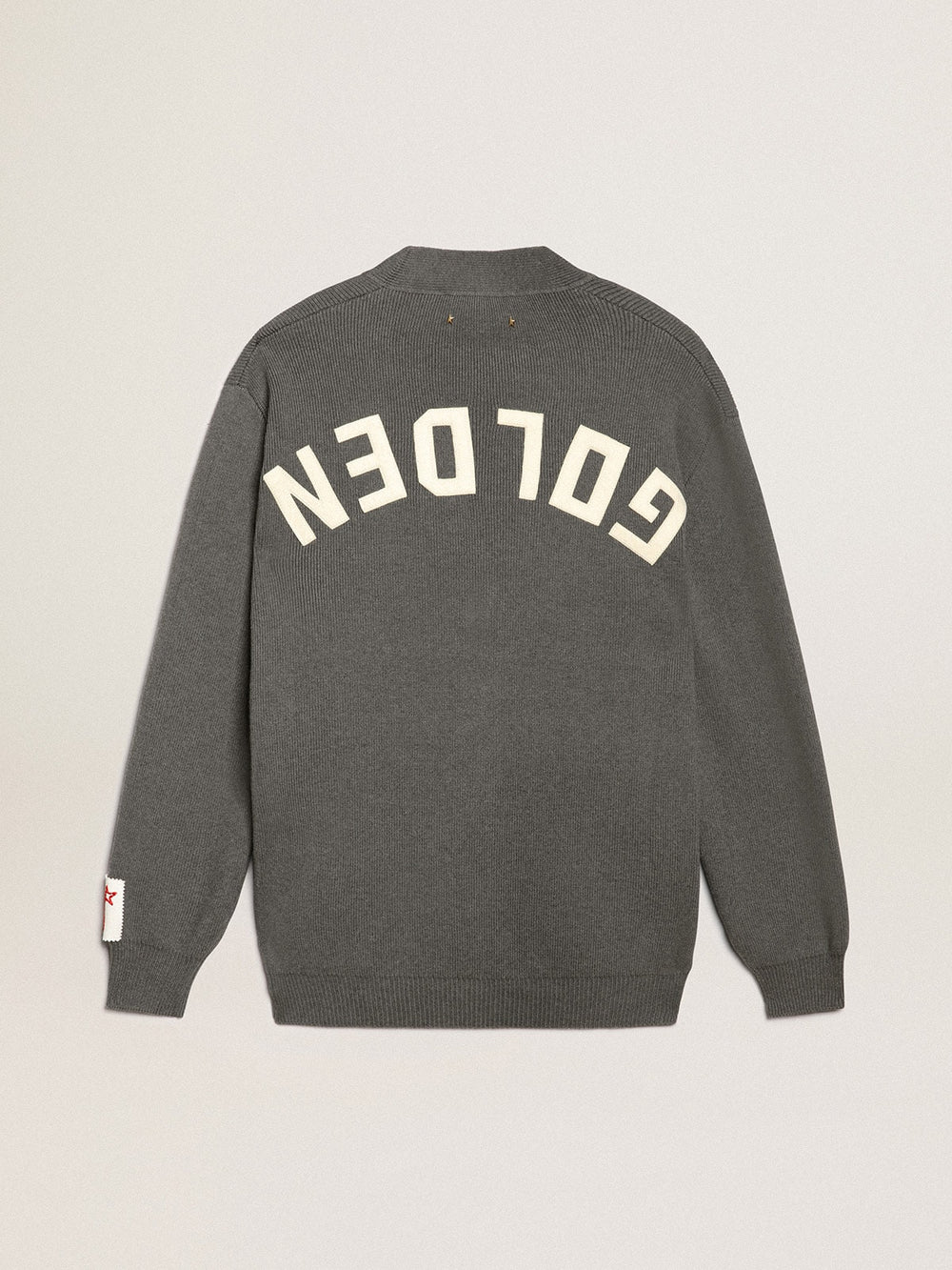 Men's grey cotton cardigan with buttons | Golden Goose