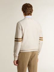 Men's white cotton sweatshirt with front print