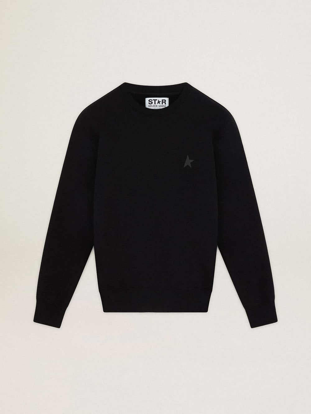 Black Archibald Star Collection sweatshirt with tone-on-tone star on the front