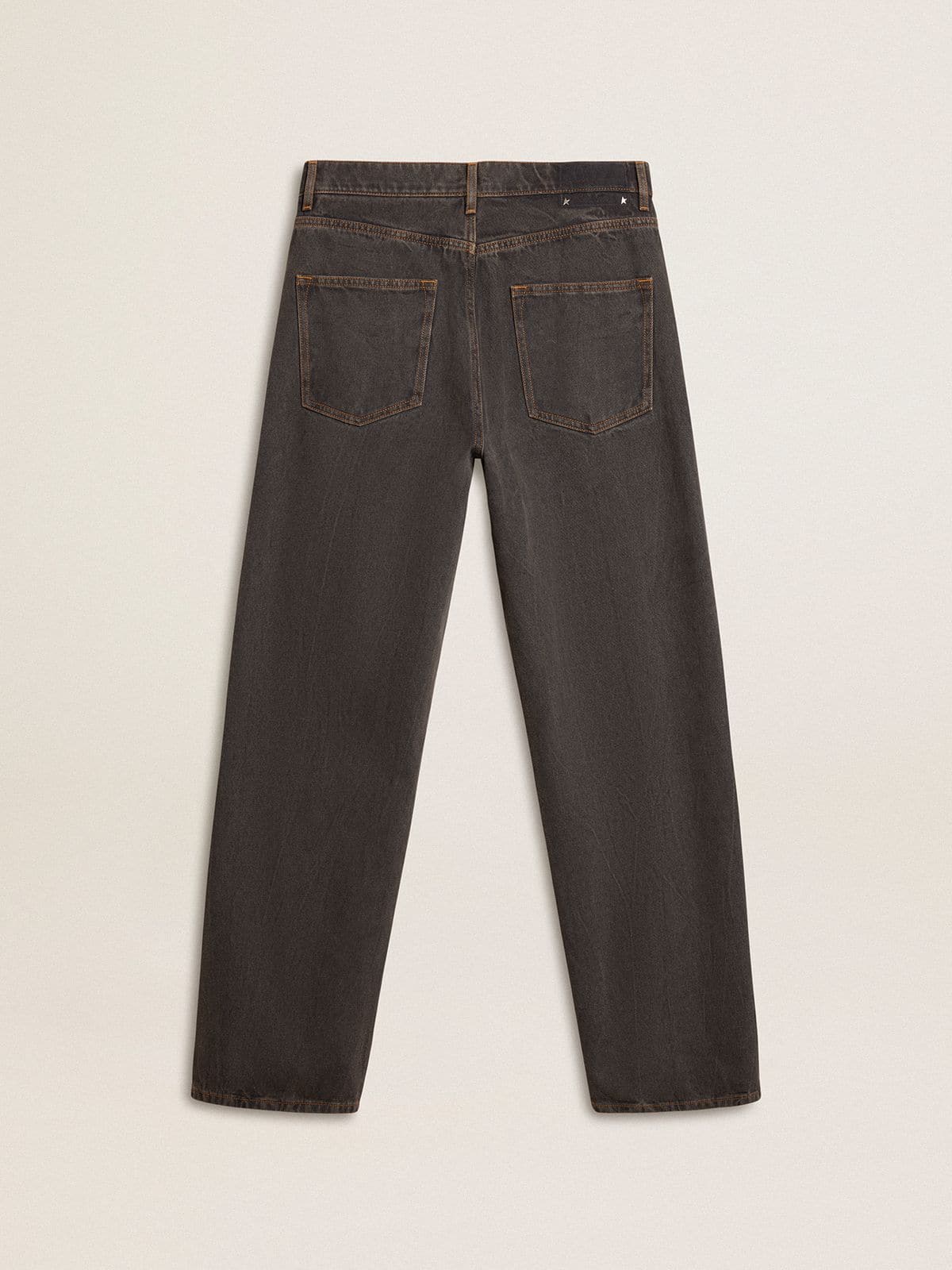 Men's dark gray jeans in twist crease-wash denim