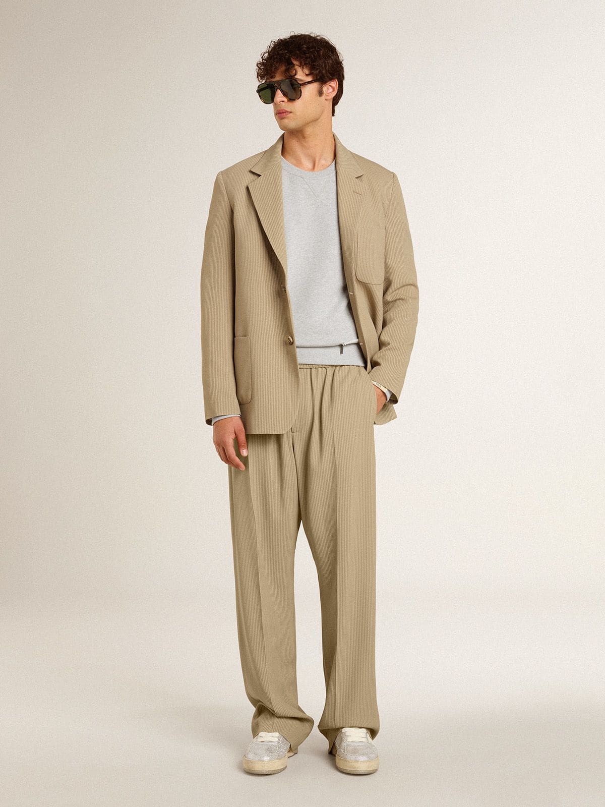 Men's travertine-colored joggers
