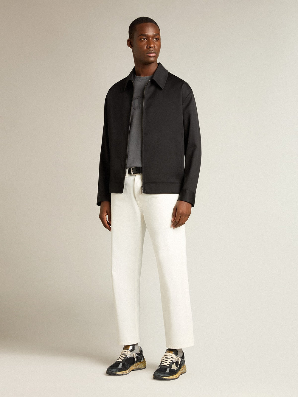 Men's white denim pants