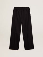 Men’s joggers in dark blue wool