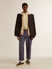 Men's chinos in blue with a lived-in effect