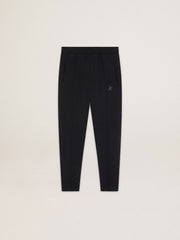 Men's black joggers with star on the front