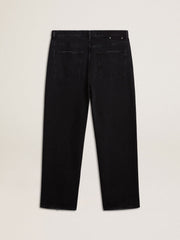 Men's black one-wash jeans