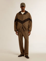 Men's pants in three-colored houndstooth