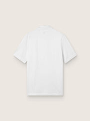 Men's white sports zipped polo shirt