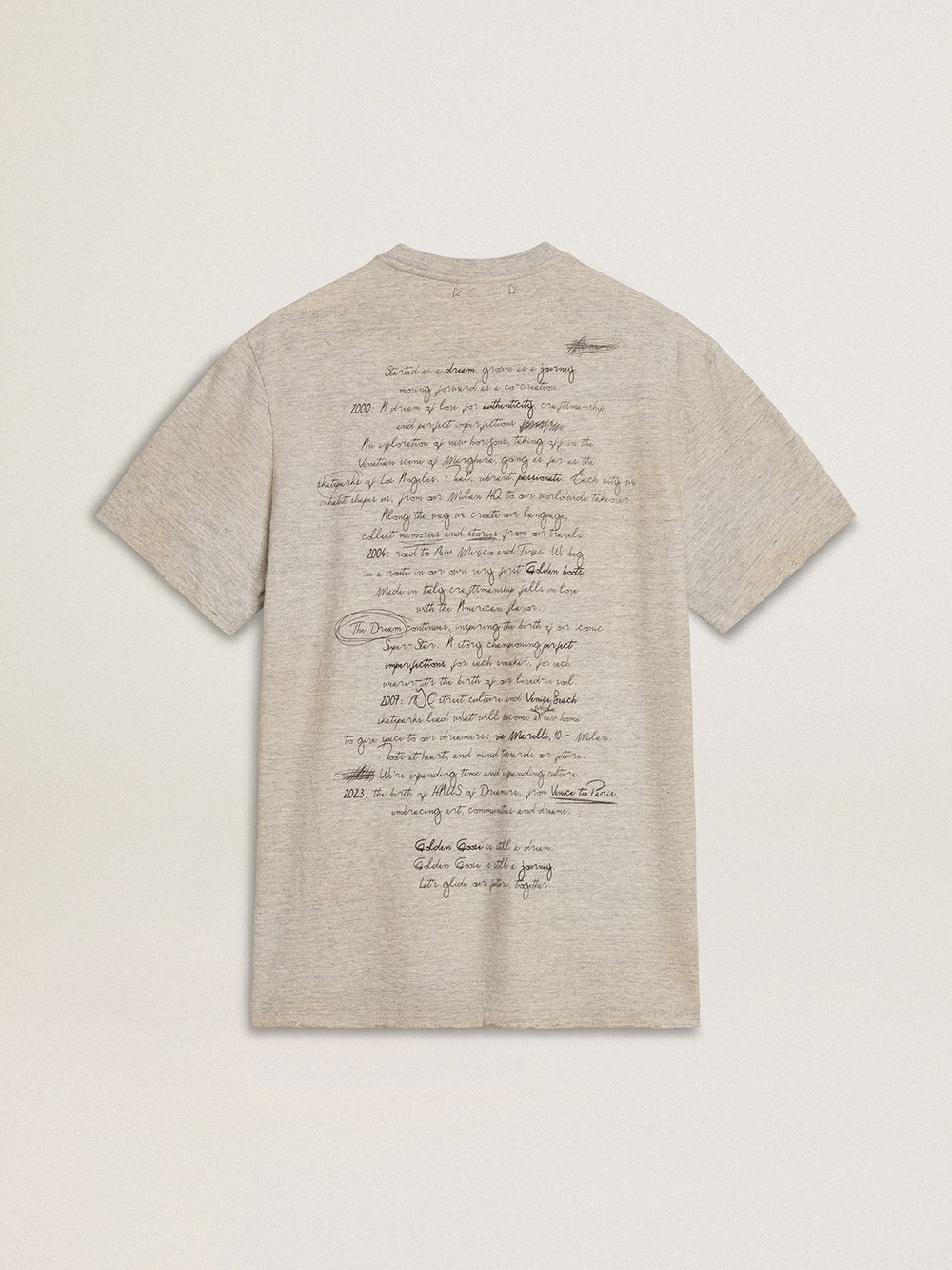 Men's gray T-shirt with black lettering
