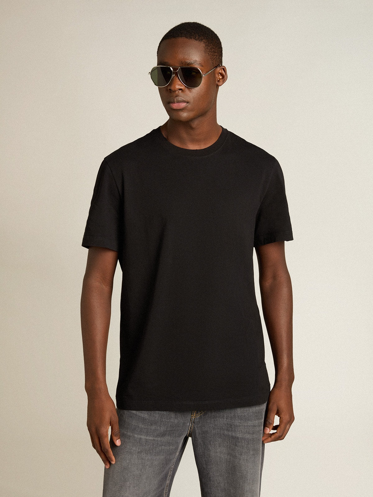 Golden Collection distressed T-shirt in vintage black
