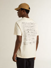 Men's T-shirt with print on the chest and on the back with a lived-in effect