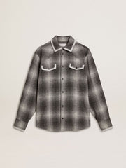 Men's gray shirt with white embroidery