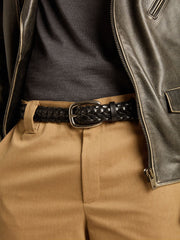 Men's black leather belt | Golden Goose