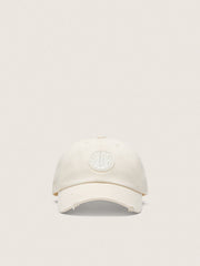 Journey baseball cap in white cotton twill with patch and Golden Goose embroidery