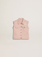Girls' pink denim vest