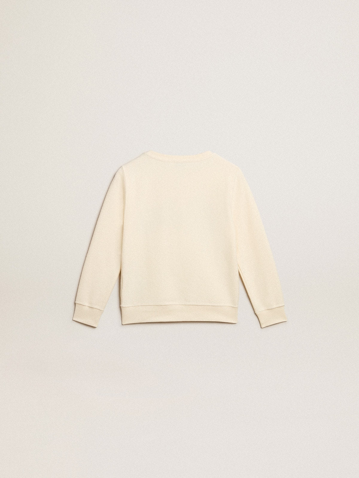 Sweatshirt in aged white with multicolor Golden lettering on the front