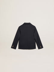 Boys’ dark blue double-breasted buttoned blazer