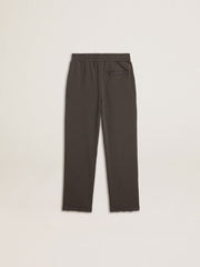 Kids' military-green jogging pants with embroidery