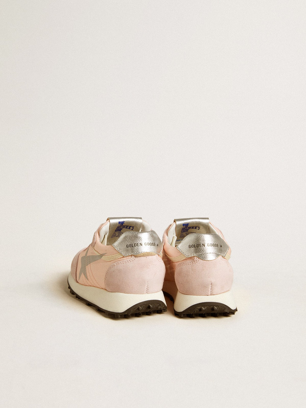 Marathon Junior in pink nylon with printed star and leather heel tab
