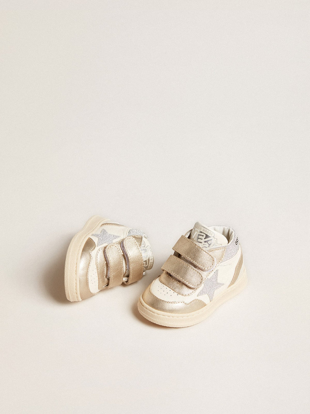 June Junior in nappa and metallic leather inserts with glitter star