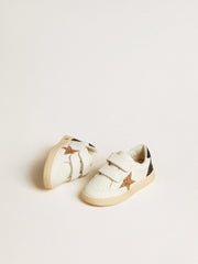 Junior Ball Star in white nappa with glitter star, heel tab and heel