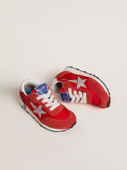 Junior Marathon in red nylon with printed star and leather heel tab