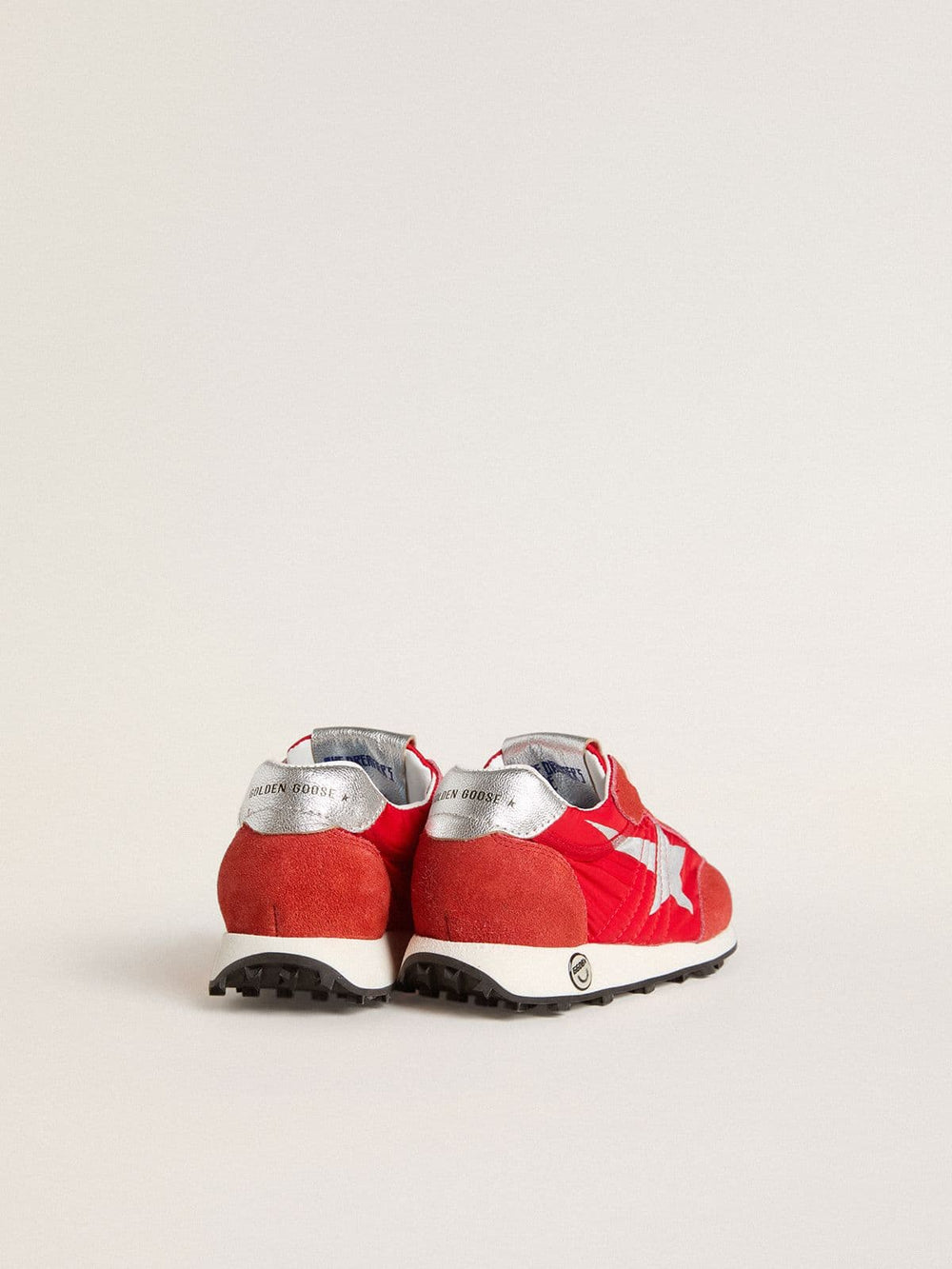 Junior Marathon in red nylon with printed star and leather heel tab