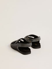 Noa Junior sandals in distressed black leather