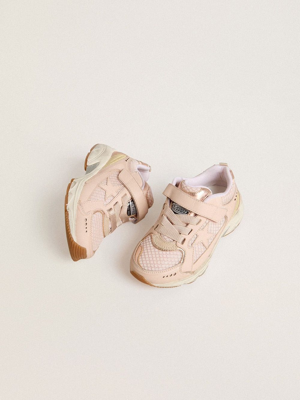 Junior Lightstar in pink leather and mesh with pink leather star