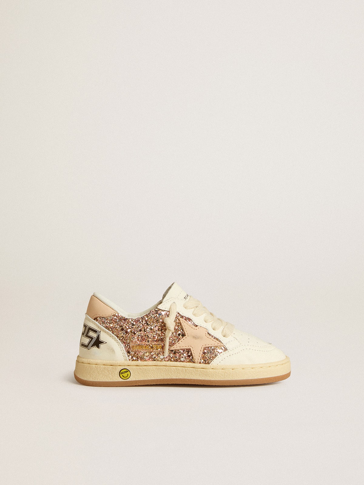 Ball Star Junior in glitter and nappa with leather star and heel tab