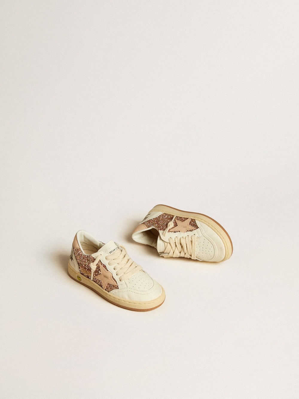 Ball Star Junior in glitter and nappa with leather star and heel tab