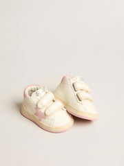 June Junior in nappa leather with old rose suede star and heel tab