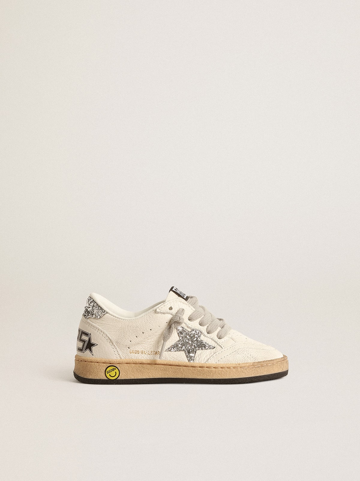 Ball Star Junior in nappa with silver glitter star and heel tab