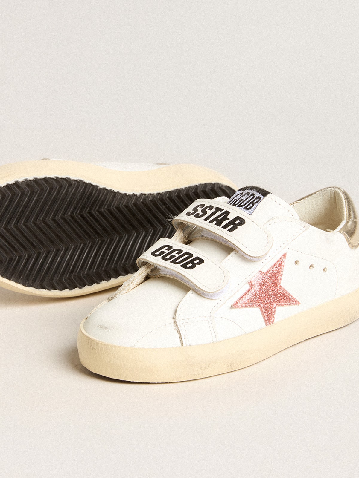 Junior Old School with metallic peach leather star