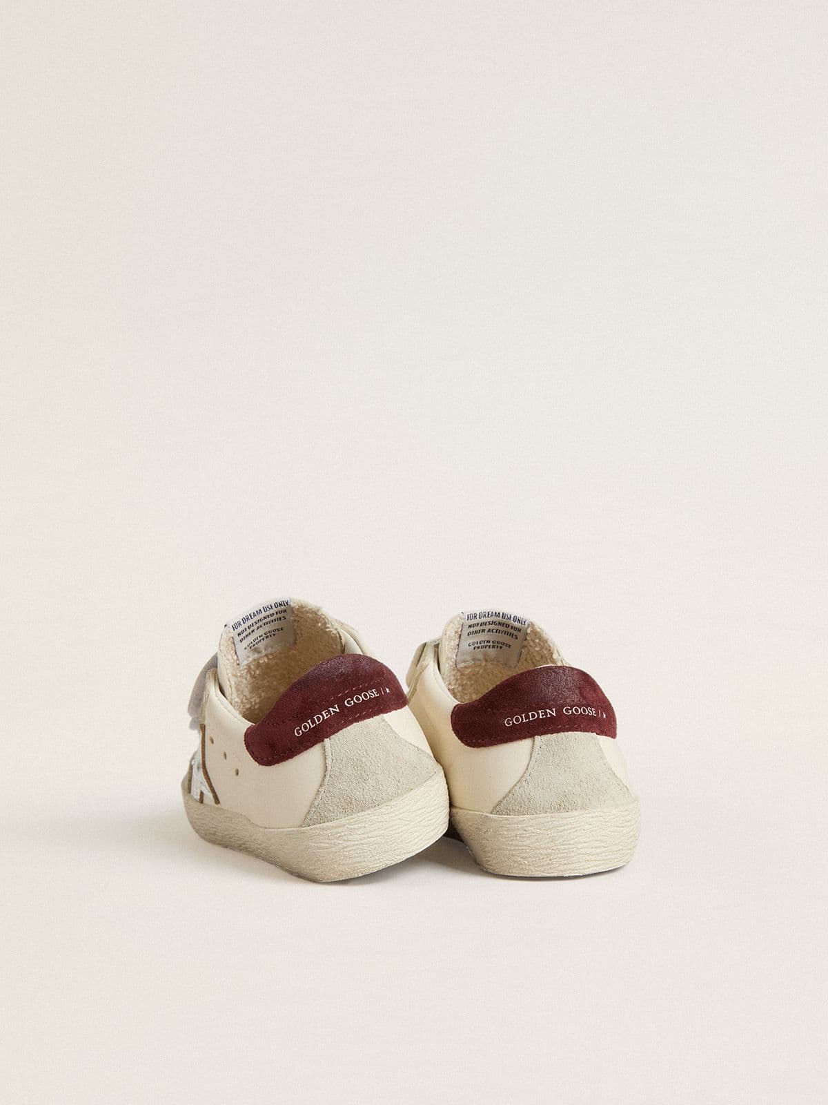 Junior Old School with silver metallic leather star and purple suede heel tab