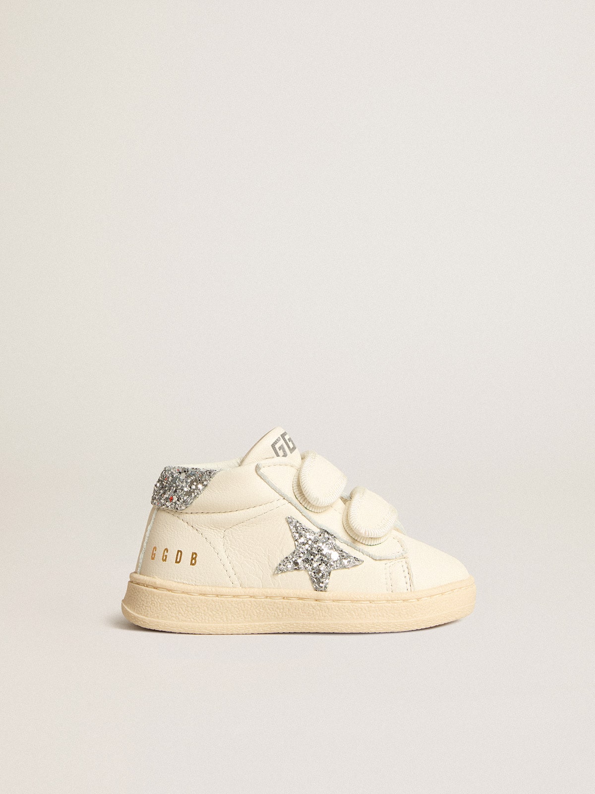 June in nappa leather with silver glitter star and heel tab