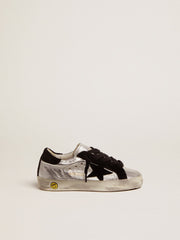 Super-Star sneakers in silver leather with suede inserts
