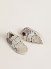 Young Old School in silver and pink glitter with white leather star