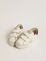 Young Old School with silver metallic leather star and purple suede heel tab