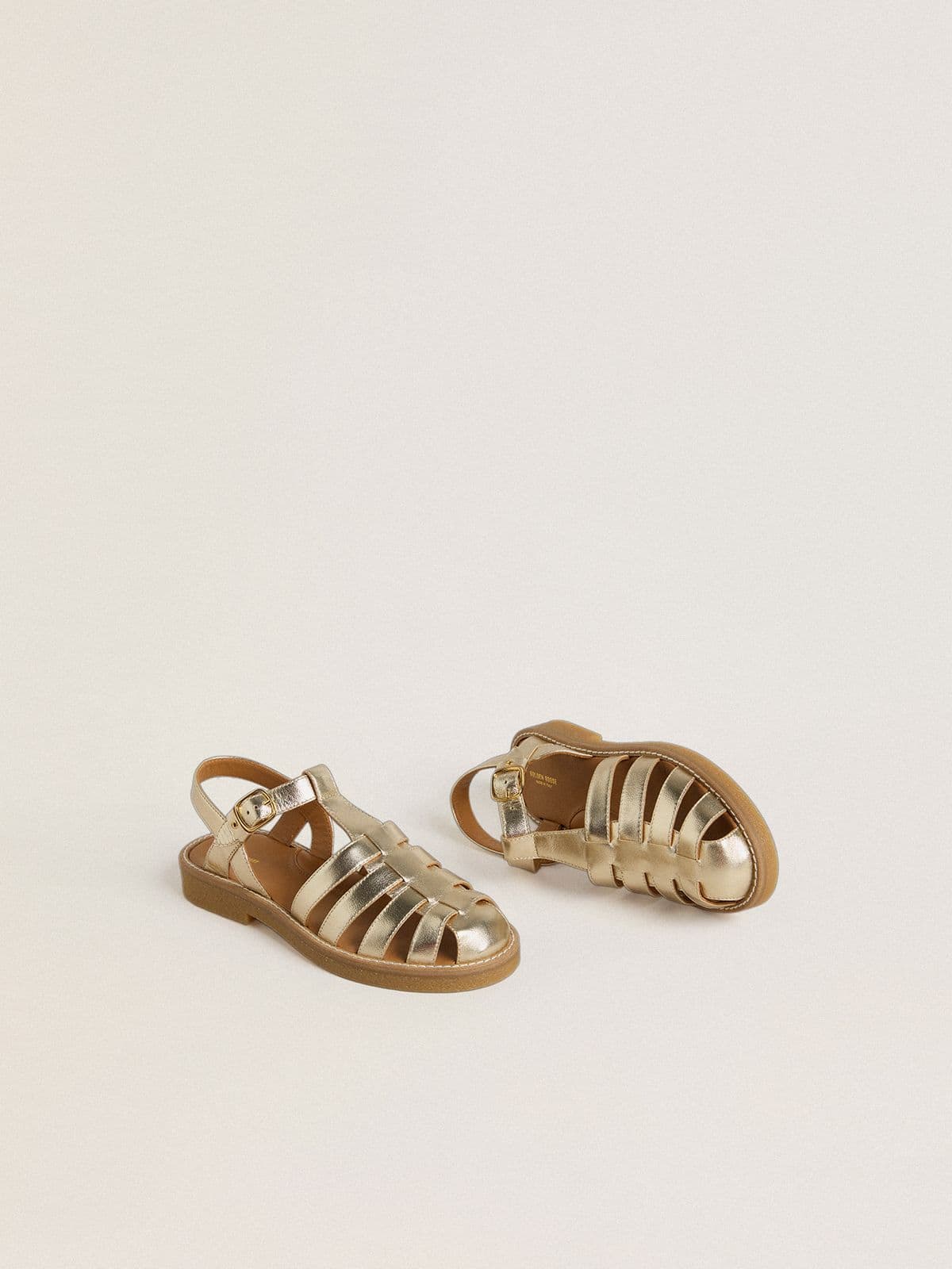 Maxime Junior sandals in gold leather