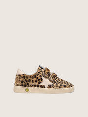 Young Ball Star in leopard-print pony skin with pink leather star and heel tab