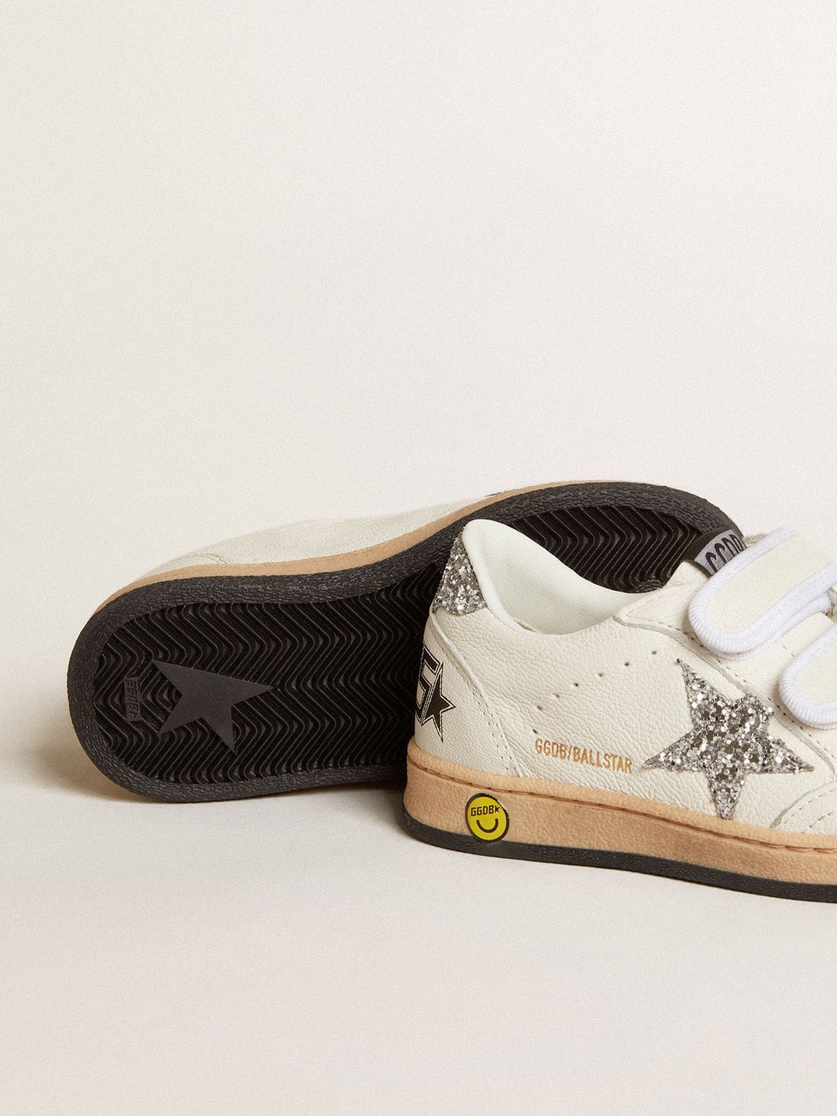 Young Ball Star in nappa with silver glitter star and heel tab
